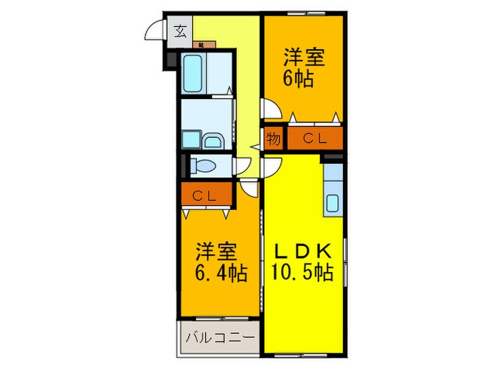 ラ　ミュ－八尾木東の物件間取画像