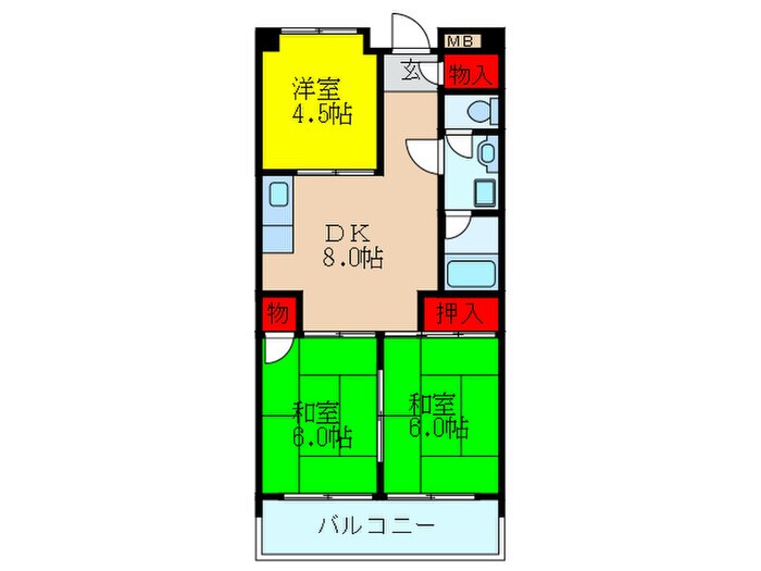 エクセルハイツ下北の物件間取画像