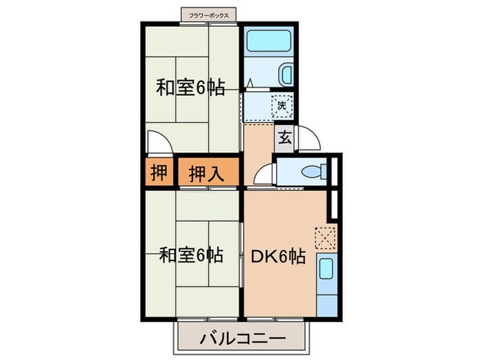 サニ－ハイツフミＢ棟の物件間取画像