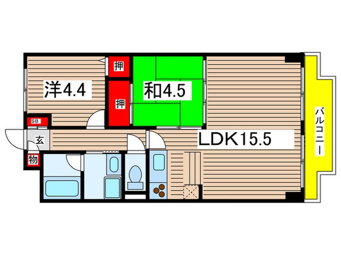 エムグランツ弐番館の物件間取画像