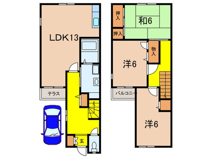 ハイツ芦屋の物件間取画像