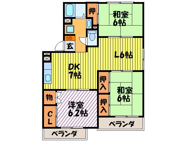トリヴァンベ－ル星田の物件間取画像