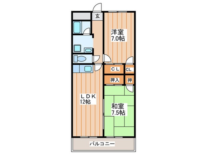 ｱﾒﾆﾃｨα館の物件間取画像