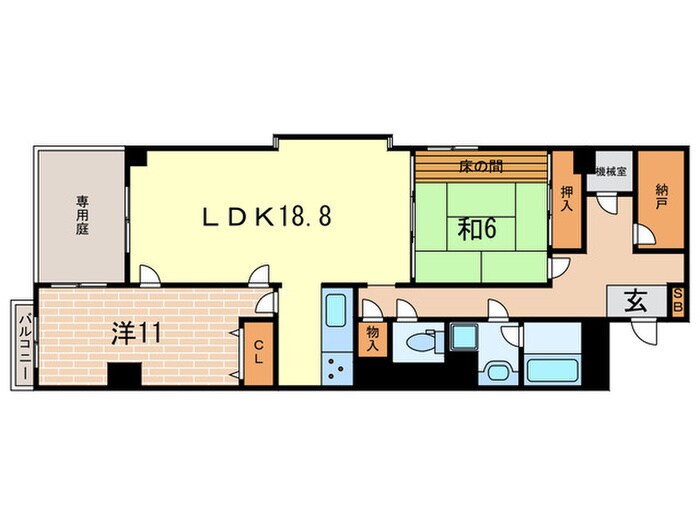 ヴィラン夙川Ⅱ(103)の物件間取画像