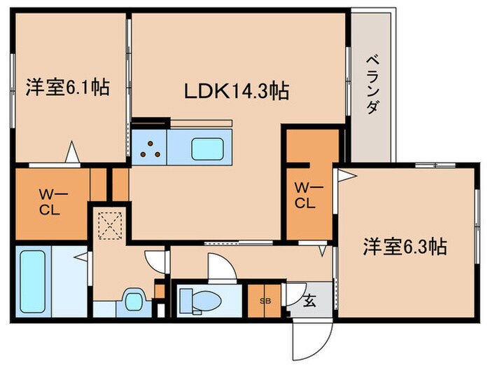 プレステージア三山木の物件間取画像