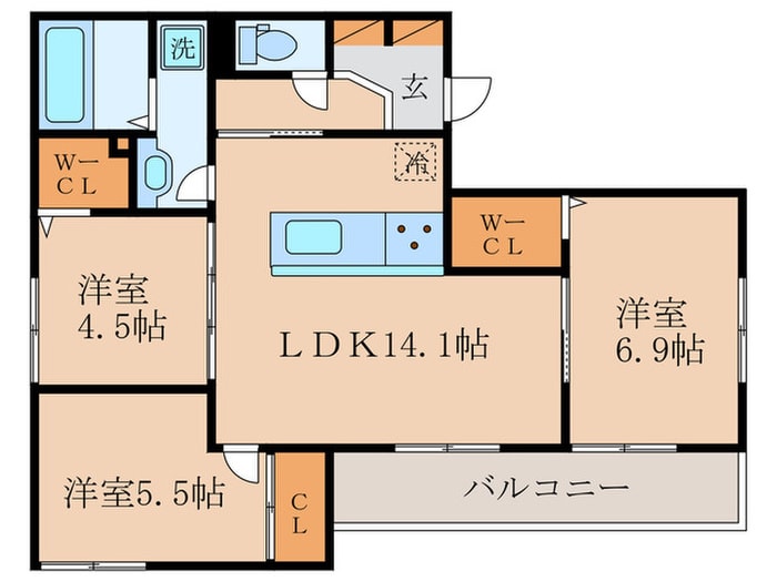 プレステージア三山木の物件間取画像