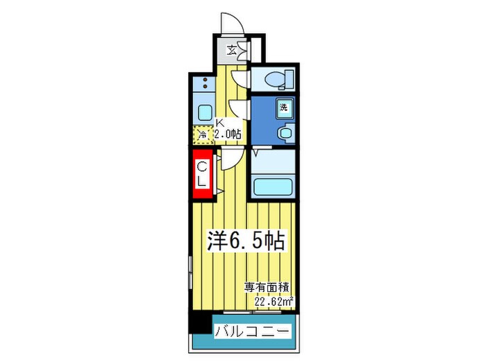 ｴｽﾘｰﾄﾞ弁天町ﾊﾟｰｸﾌﾟﾚｲｽ(706)の物件間取画像