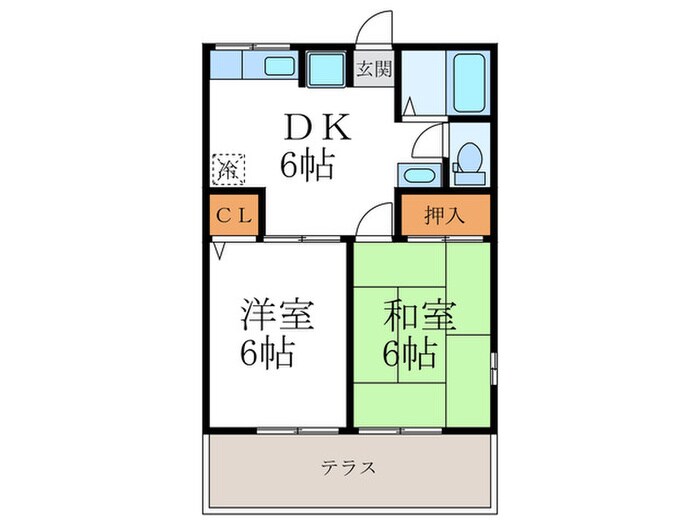 ハイツ神山の物件間取画像