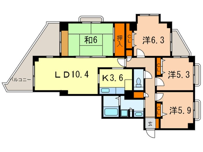 メゾンアルブル芦屋の物件間取画像