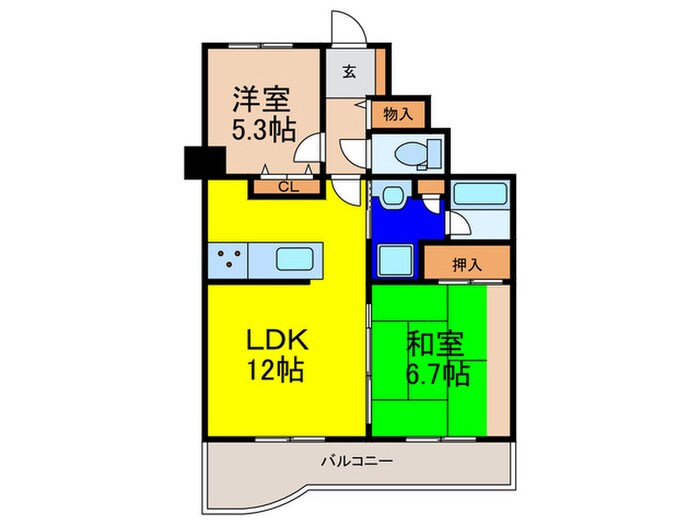 コスモグラシティ梅田東(1102)の物件間取画像