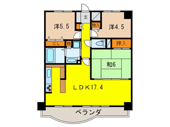 仁川リバ－サイドヒルズの物件間取画像