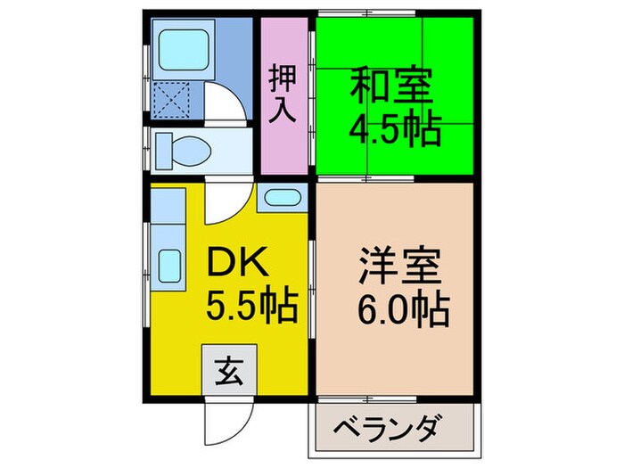 山本マンションの物件間取画像