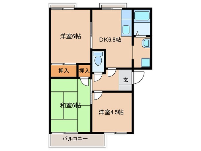 ウエストコサカＡ棟の物件間取画像