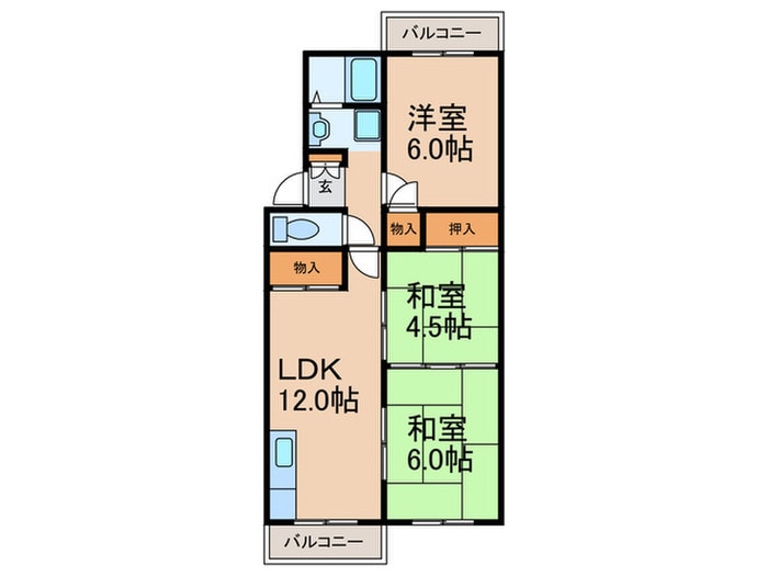 サンハイツ向陽の物件間取画像