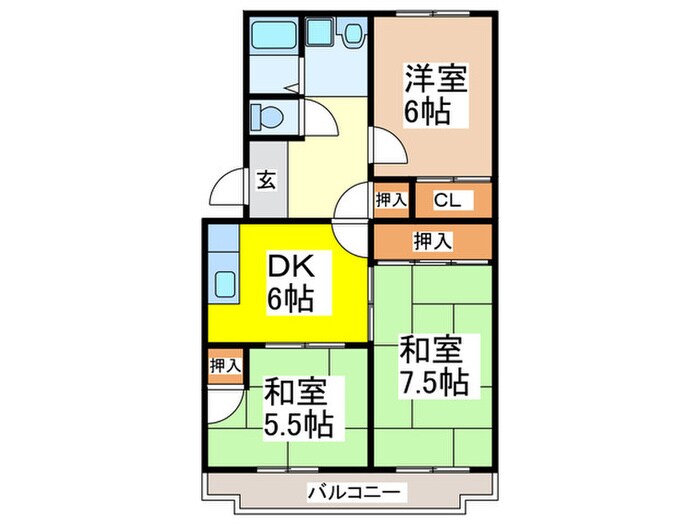 サンハイツ高安の物件間取画像