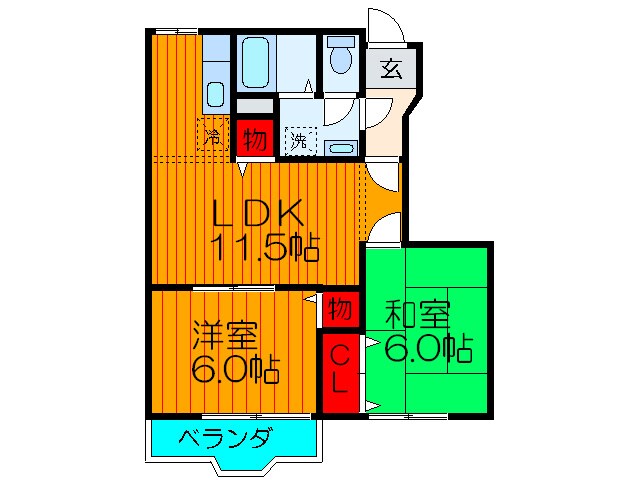ボワノールＢ棟の物件間取画像