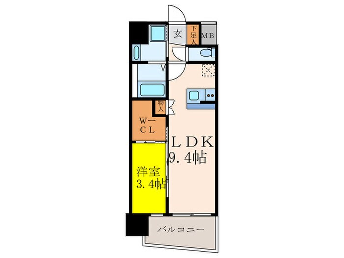 セレニテ江坂ミラクの物件間取画像