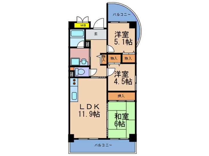 エスパシオ２１の物件間取画像