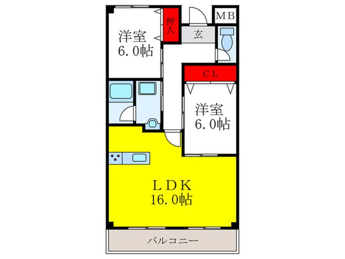 メロディーハイツ五月が丘の物件間取画像