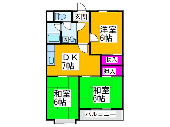 ハイツ大杉の物件間取画像