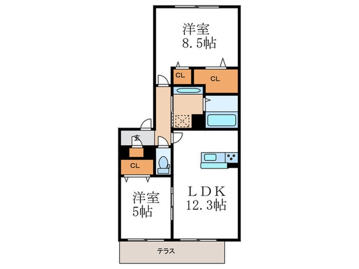 アトレーユ長岡京の物件間取画像