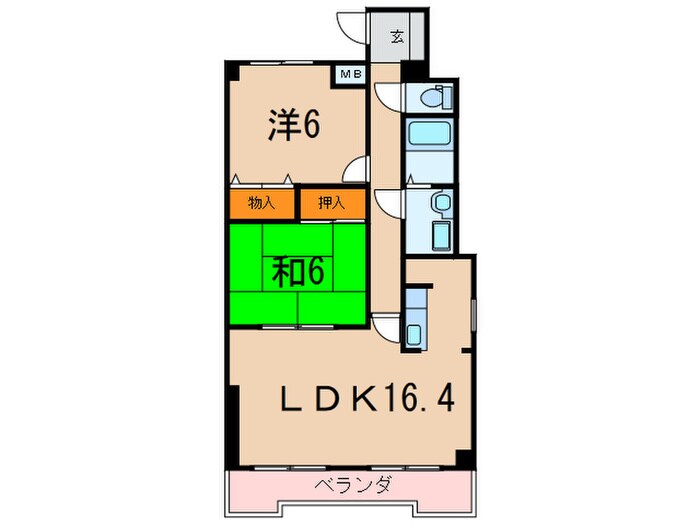 グランツ岡本の物件間取画像