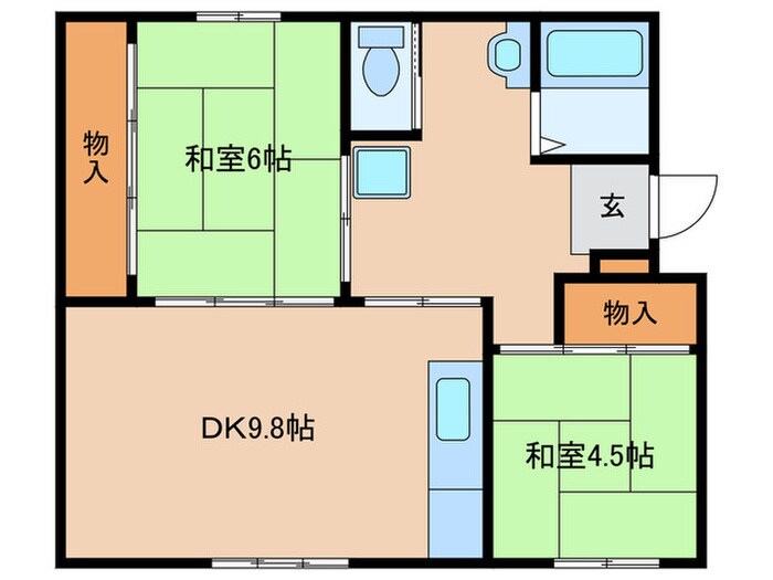 箕面如意谷住宅五号棟(404)の物件間取画像