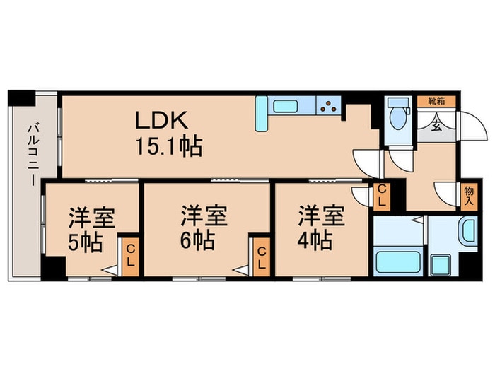 ヴィラ御所南の物件間取画像