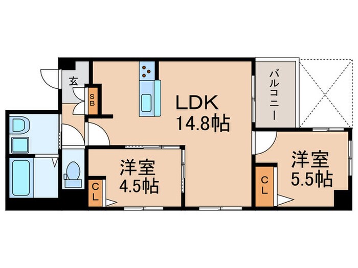 ヴィラ御所南の物件間取画像