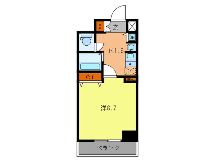 ロイヤルヒル神戸三ノ宮(407)の物件間取画像