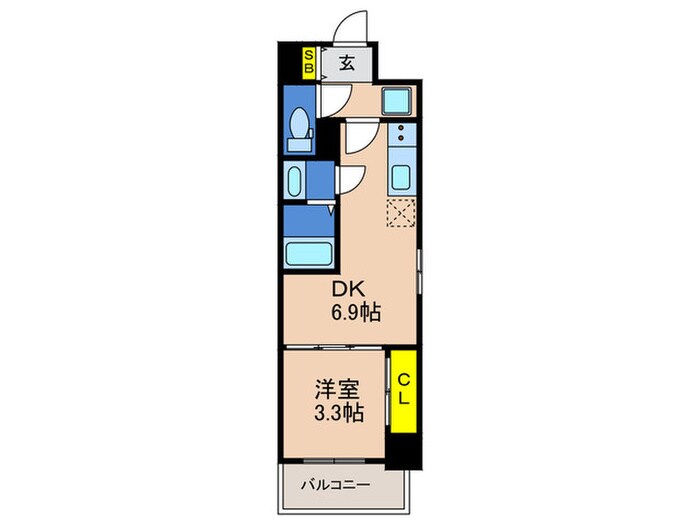 SDｸﾞﾗﾝﾂ神戸ﾗﾝﾄﾞﾏｰｸ(304)の物件間取画像