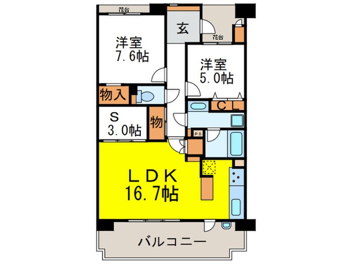 新千里桜ヶ丘ﾒｿﾞﾝｼﾃｨ壱番館(202)の物件間取画像