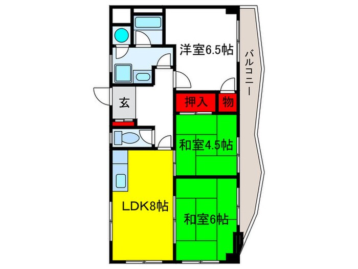 ﾗｲｵﾝｽﾞﾏﾝｼｮﾝ緑地公園(502)の物件間取画像