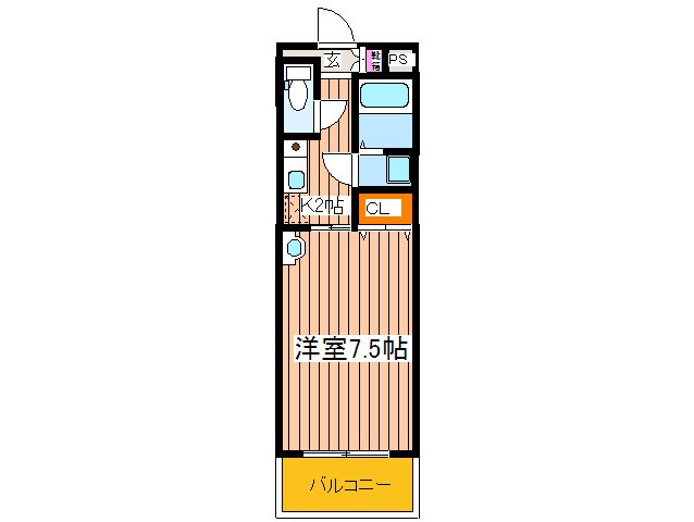 ブル－ビ－桜川駅前の物件間取画像