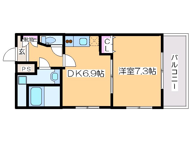 ブル－ビ－桜川駅前の物件間取画像