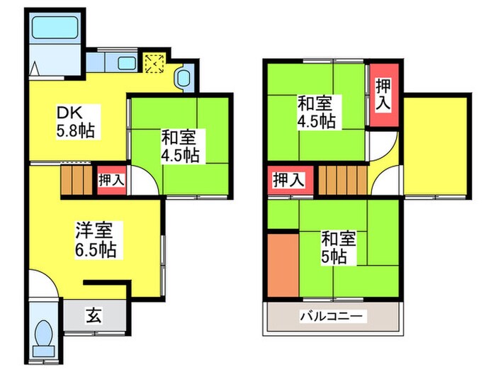 池尻中戸建2の物件間取画像