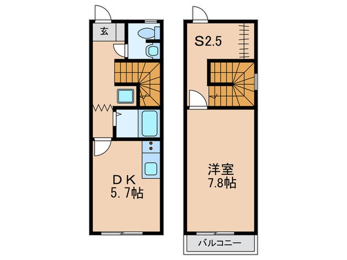 エルセレ－ノ香ヶ丘Ｂ棟の物件間取画像