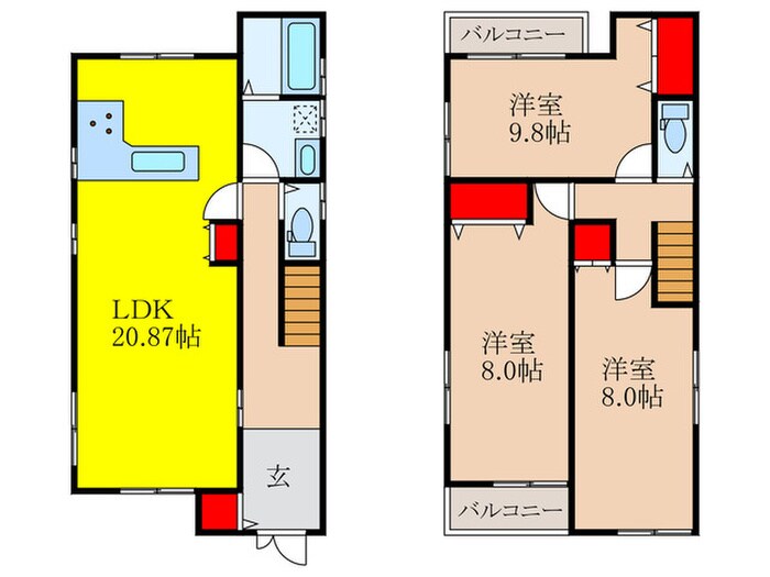 摂津市鳥飼下戸建7号地の物件間取画像