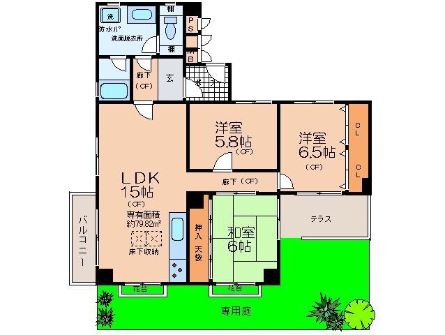 ﾌﾟﾚｽﾃ-ｼﾞ新千里西町３号棟(110)の物件間取画像