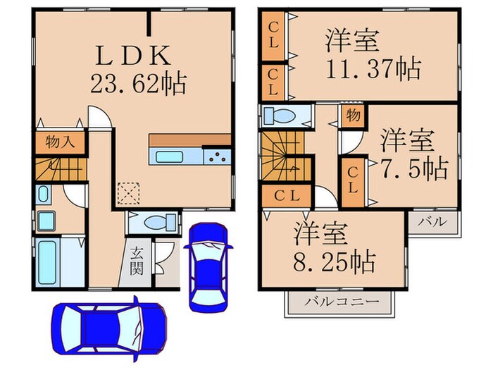 納所下野貸家の物件間取画像