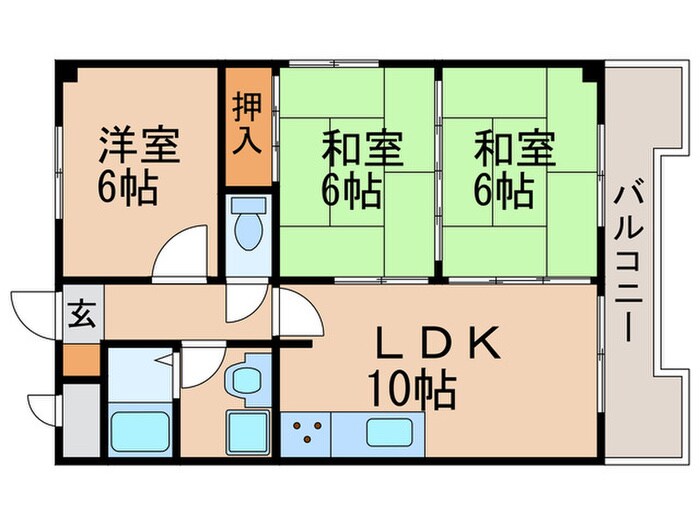 ハイネス幸Ｂ棟の物件間取画像