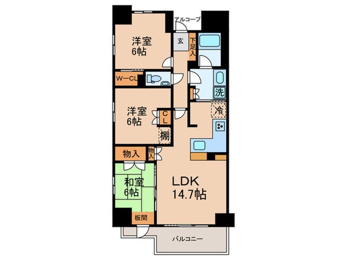 イーグルコート京都御所南(201)の物件間取画像