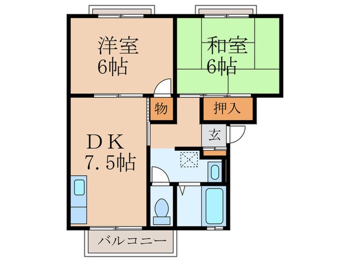 ホワイトヴィラ弐番館の物件間取画像