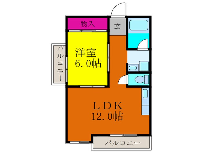 ハイツアザミ南千里丘の物件間取画像