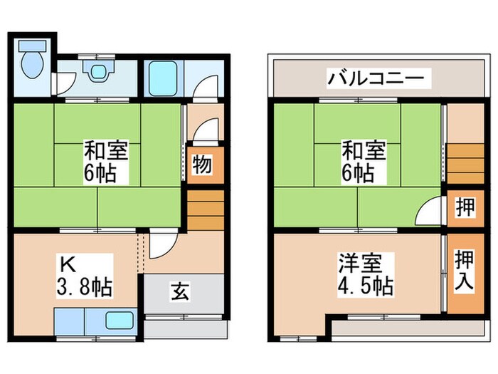 中西貸家の物件間取画像