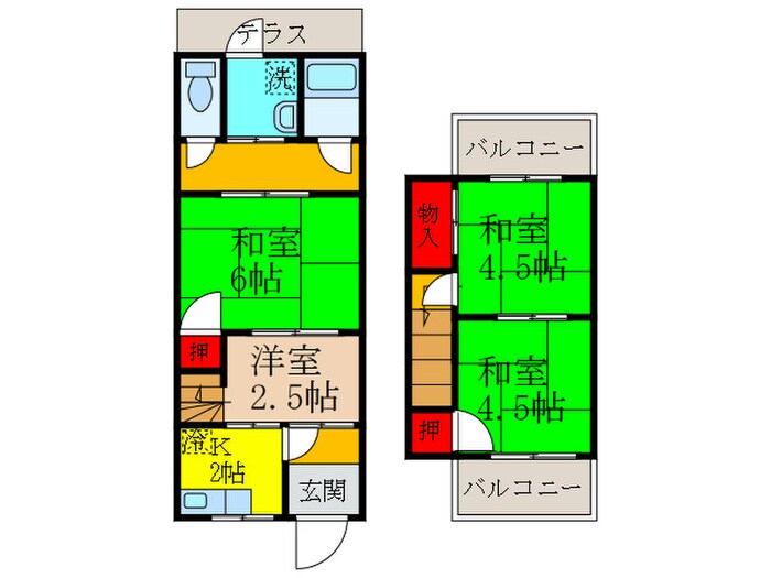 谷浦借家の物件間取画像