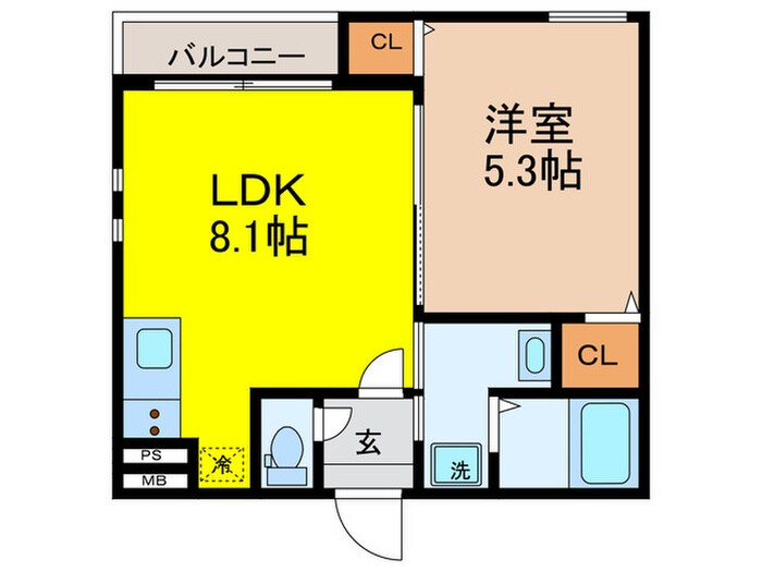 フジパレス帝塚山Ⅱ番館の物件間取画像