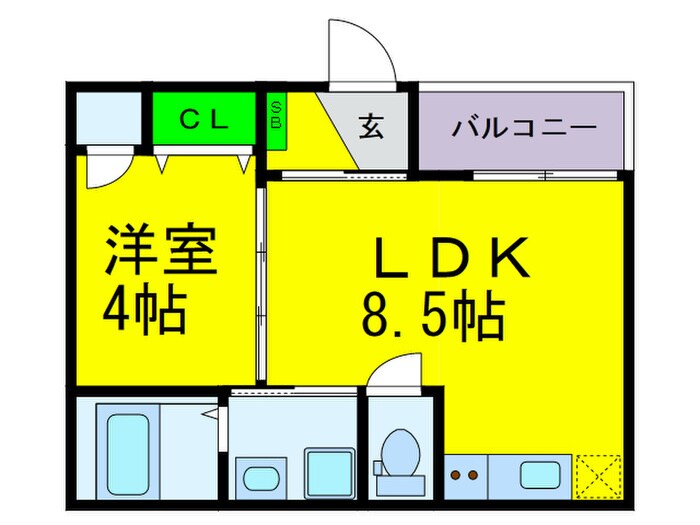 カンテサンス勝山北Ⅱの物件間取画像