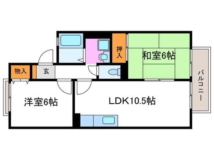 パ－クサイド桂川Ａ棟の物件間取画像