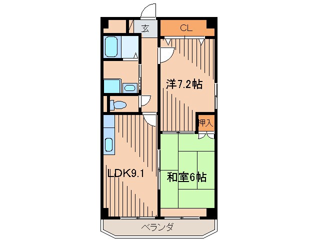 SUN ROSEN蓬川荘園の物件間取画像